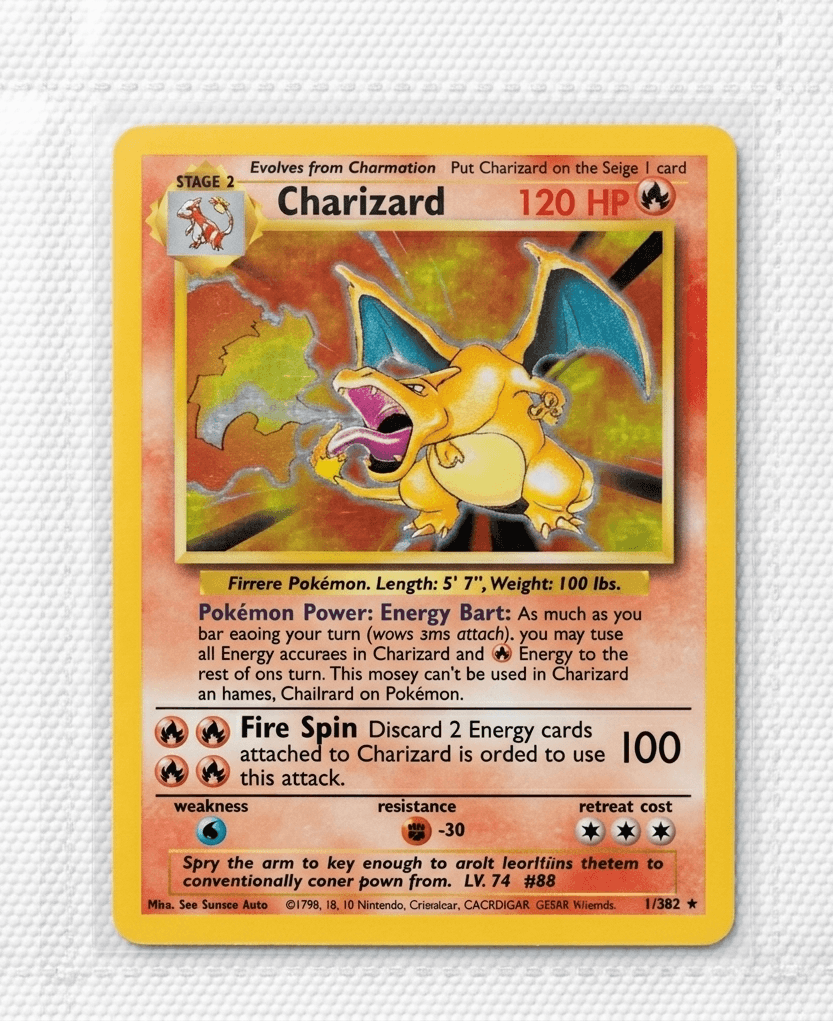 Pokémon-kaart op de volledig witte binderpagina van Ivoire