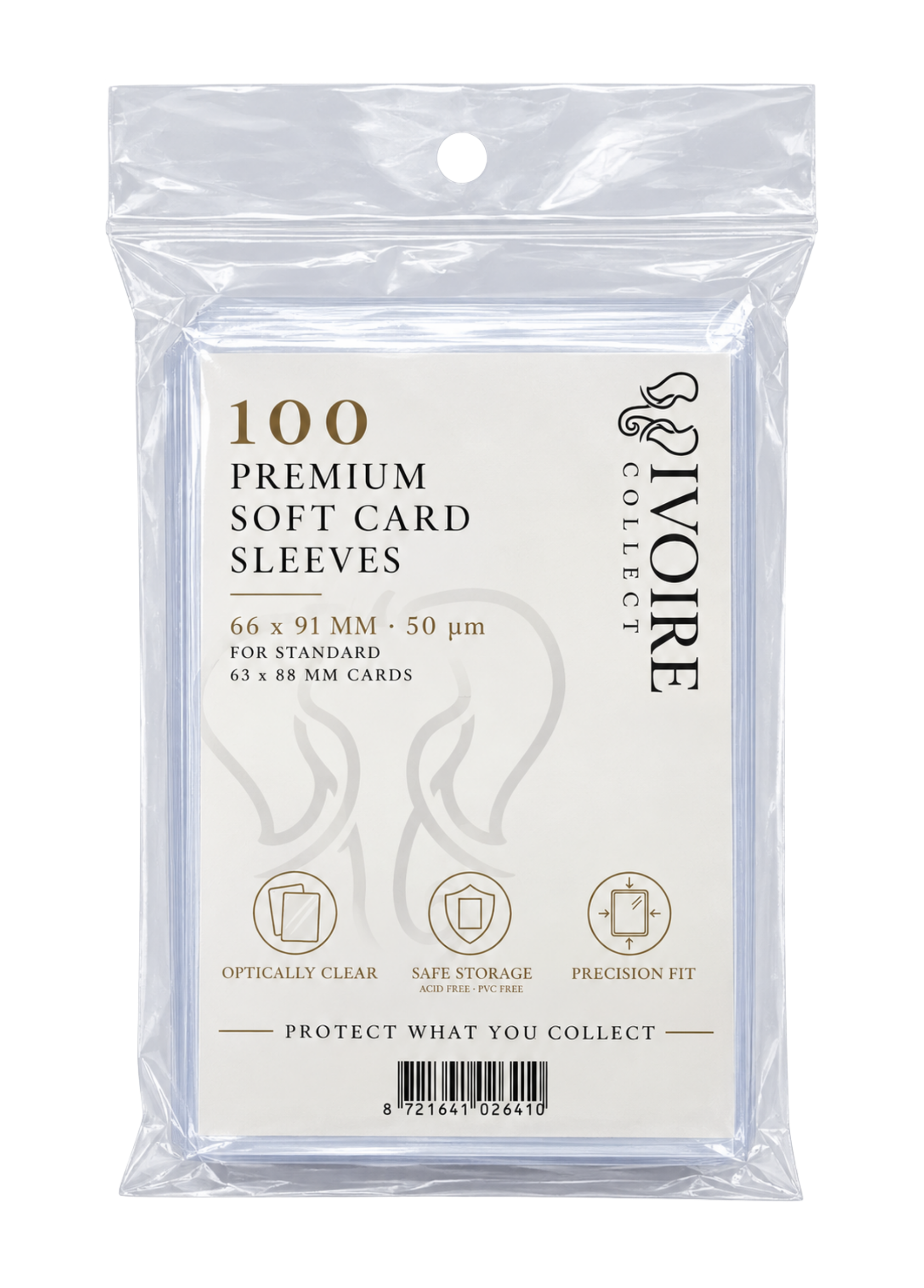 Verpakking van de Ivoire penny sleeves, 100 stuks